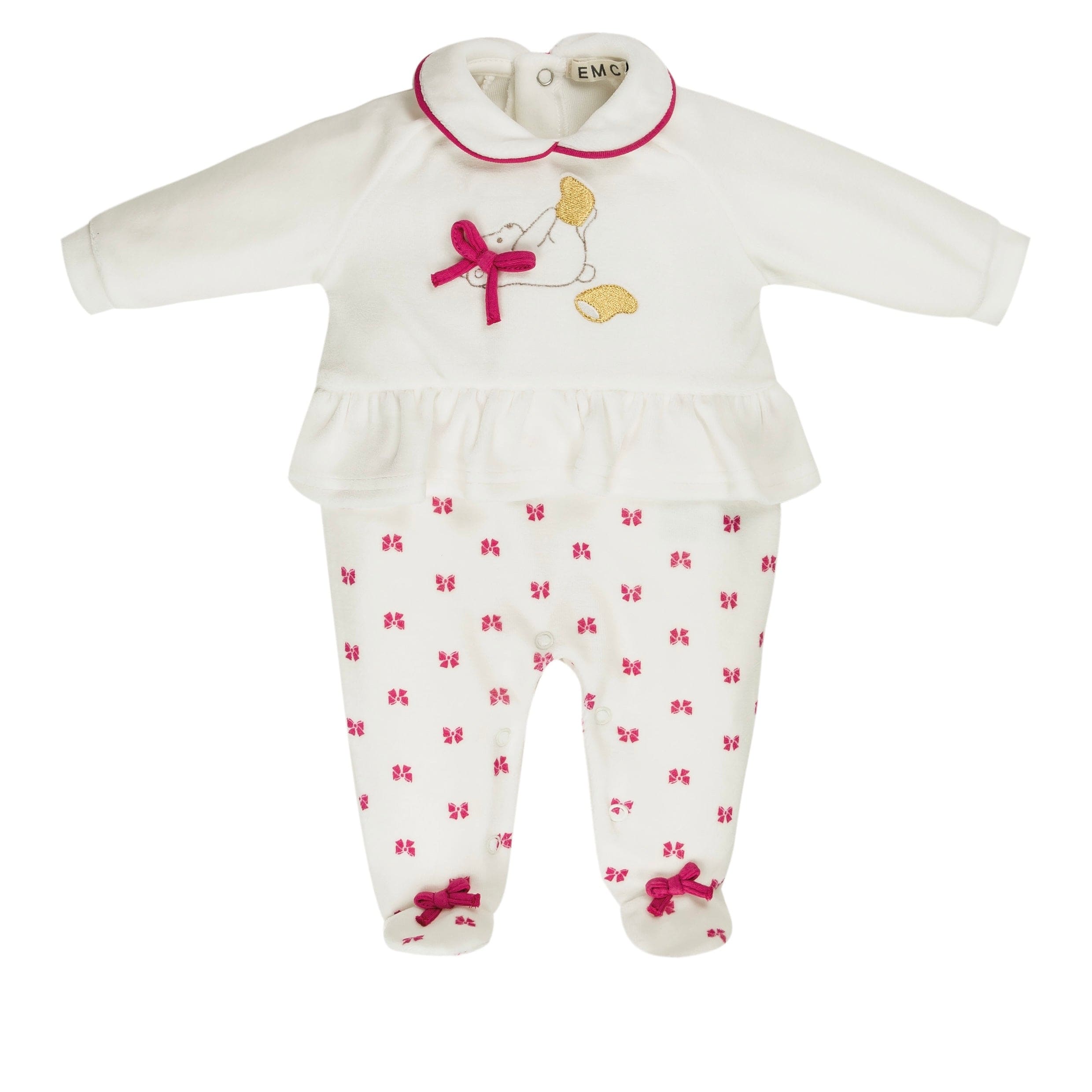 EVERYTHING MUST CHANGE - Little Bow Babygrow - White