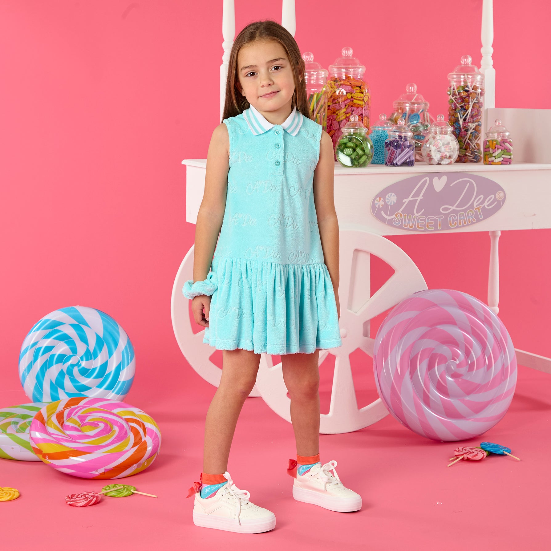 A DEE - Terrie Pop Hearts Terry Dress  - Turquoise