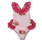 MEIA PATA -  Pomegranates Print Barbados Swimsuit - Raspberry