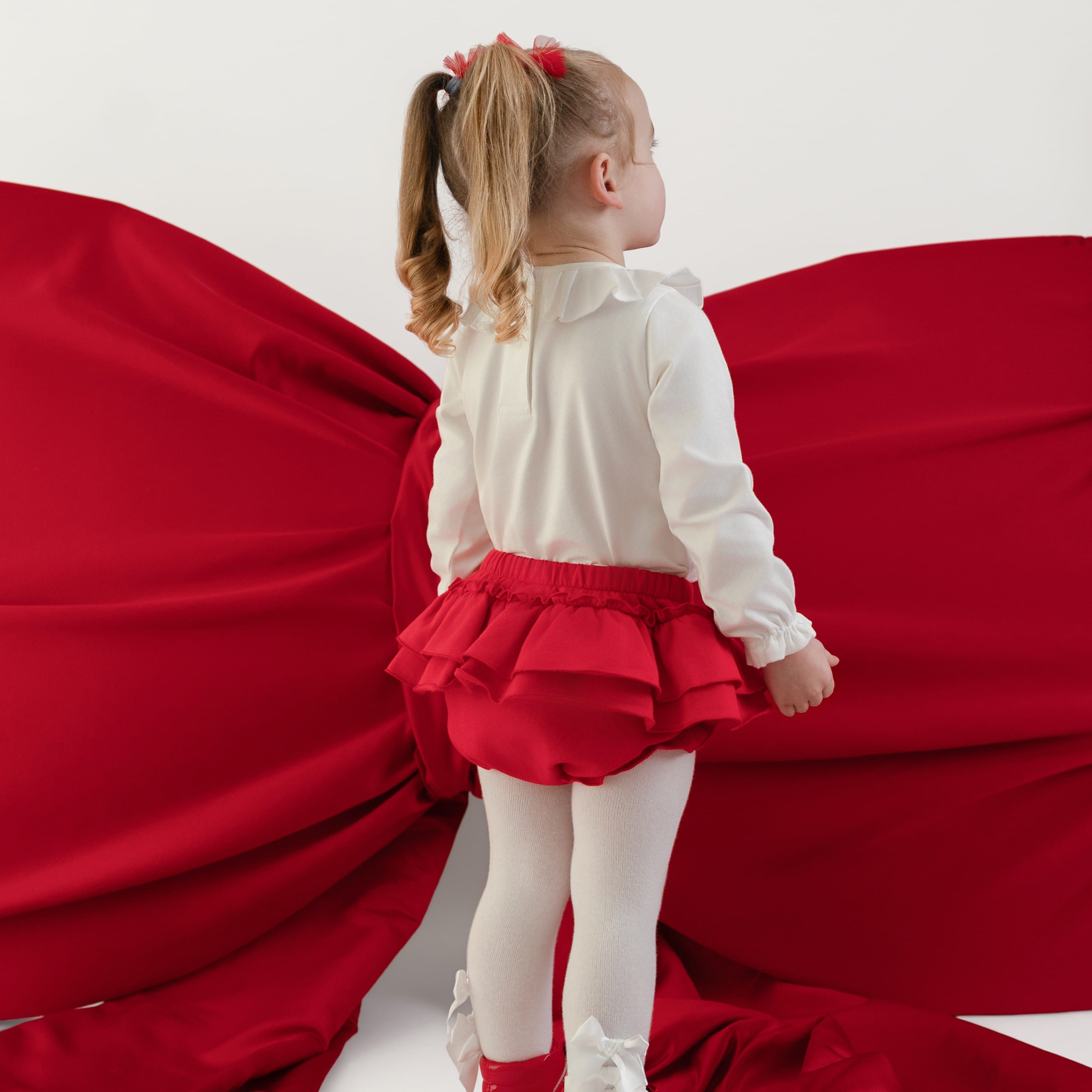LITTLE A - Little Locket Eva Frilly Jam Pant Set - Snow White