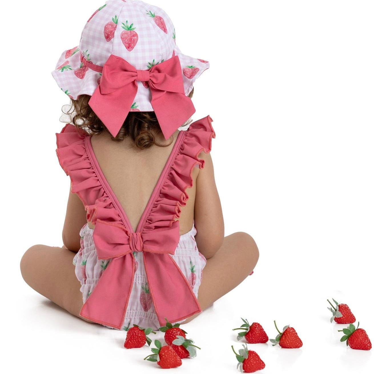 MEIA PATA - Pink Strawberry Print Sun Hat - Pink