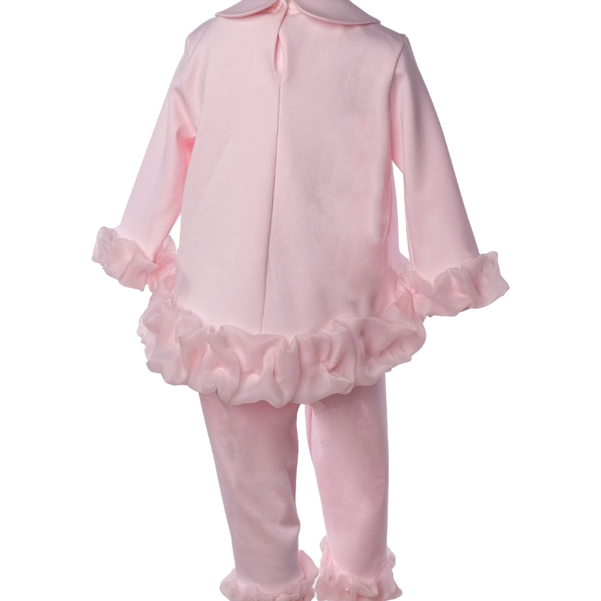 Bimbalo - Pearl Detail Ruffle Leggings Set - Pink