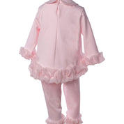 Bimbalo - Pearl Detail Ruffle Leggings Set - Pink