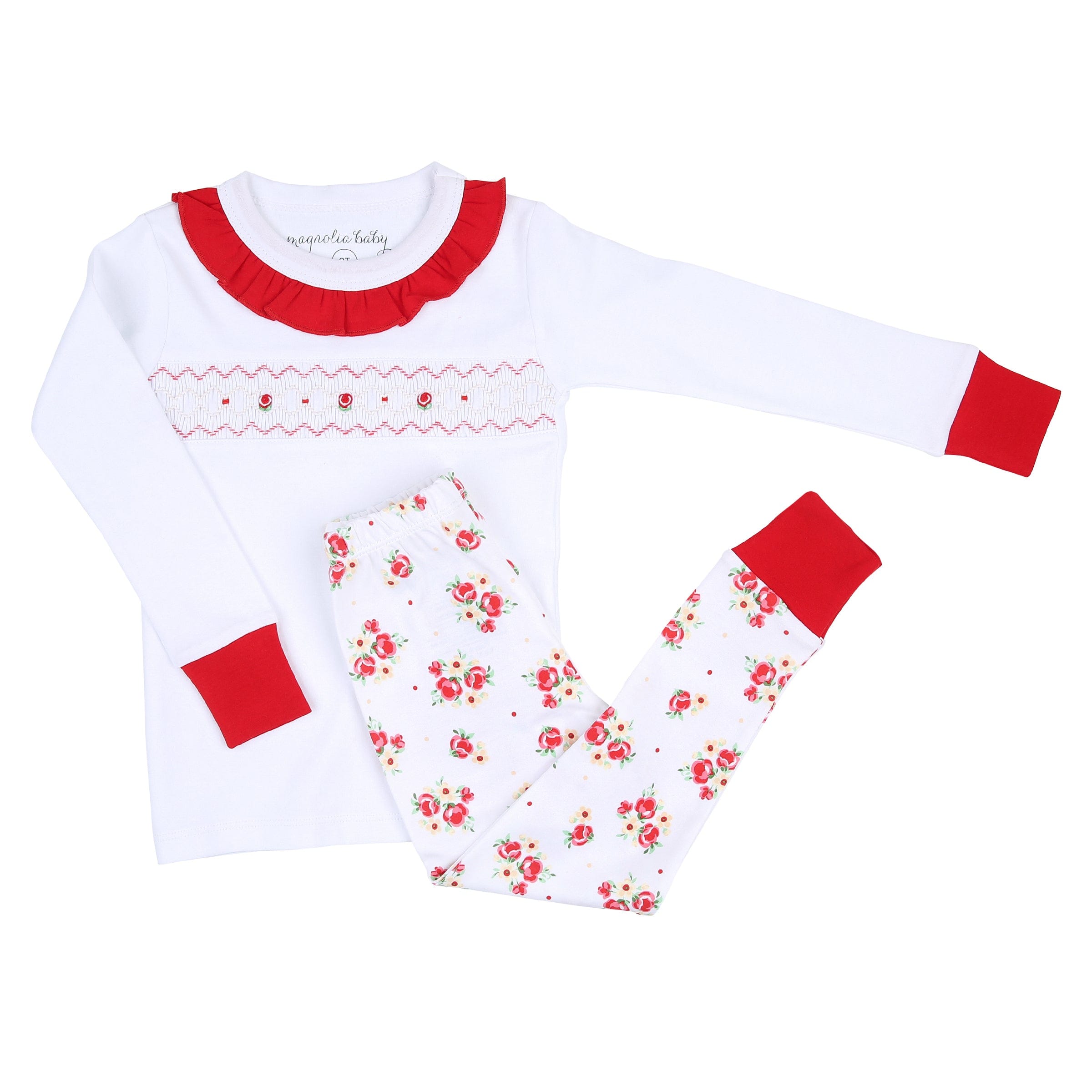 MAGNOLIA BABY - Holiday Annalise’s Classics Smocked Pyjamas - Red