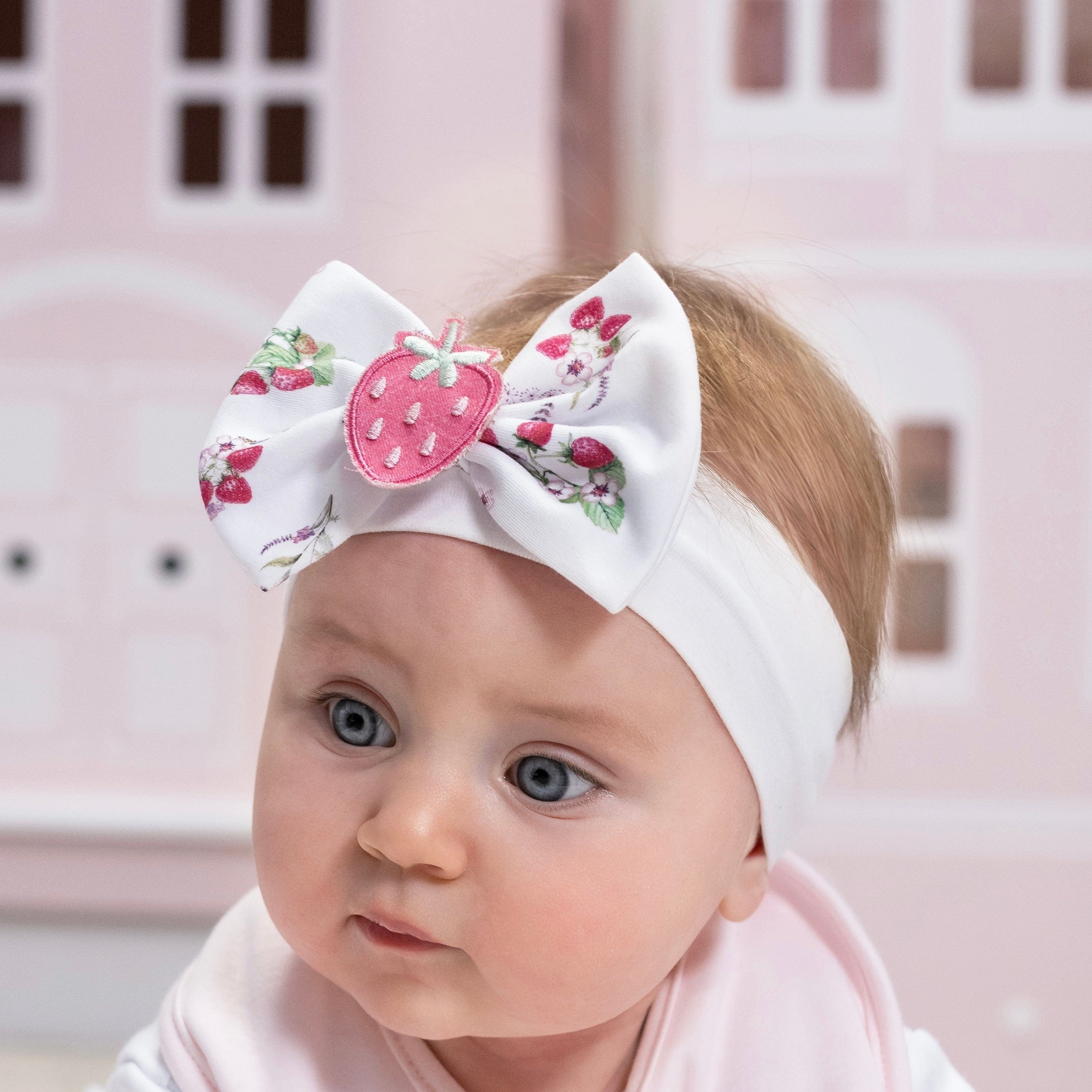 FIRST BABY - Strawberry Hairband  - White