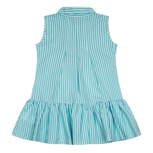 A DEE - Odette Ocean Pearl Stripe Dress - Aruba Blue