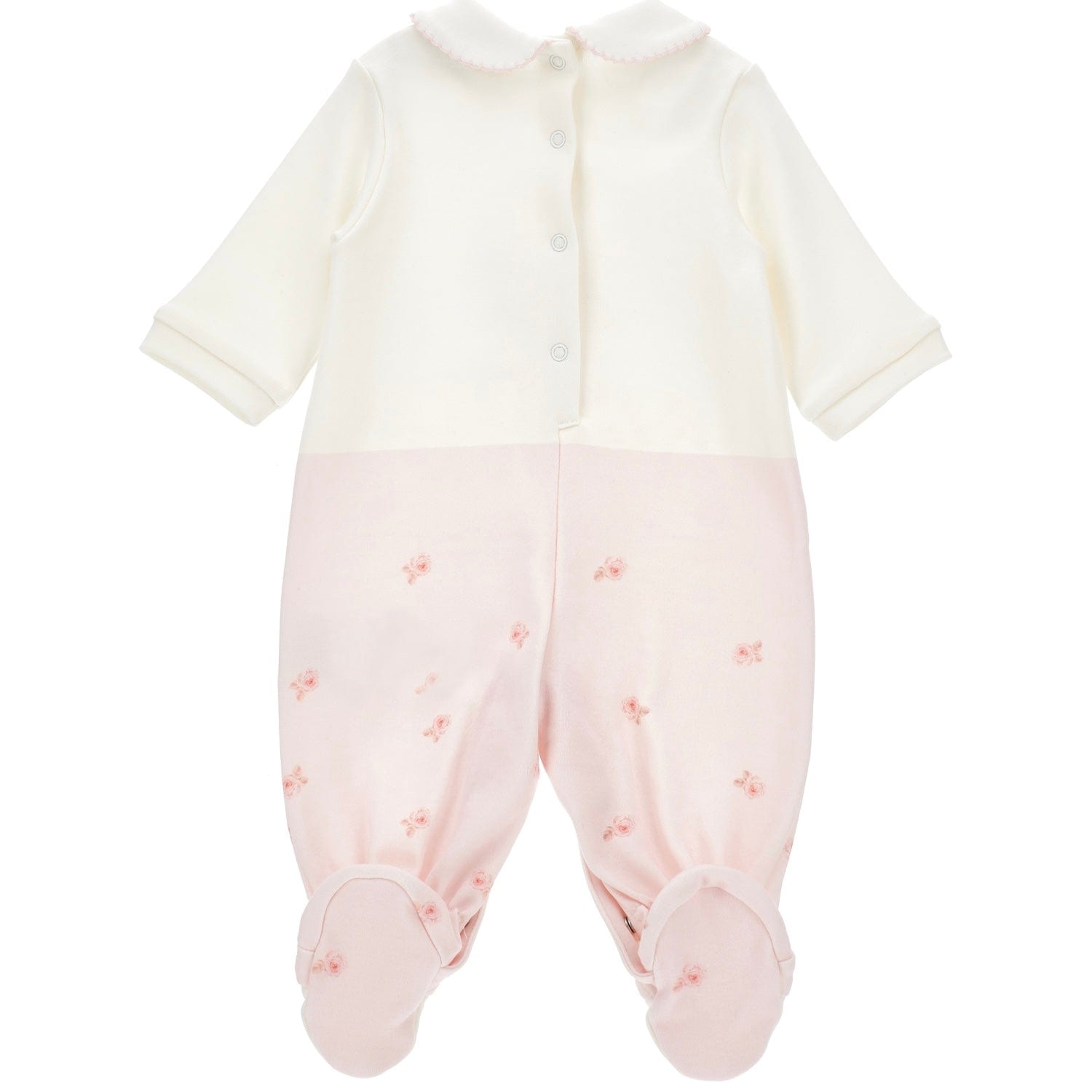 MONNALISA - Rose & Bow Puppy Babygrow - Pink