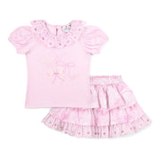 A DEE - Riri Bow-tique Chic Bow Skirt Set With Broderie Anglaise - Pink