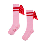 A Dee - Love Story Lucy Knee High Bow Socks - Peony Pink