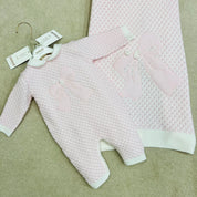 BIMBALO - Knitted  Blanket & Romper - Pink
