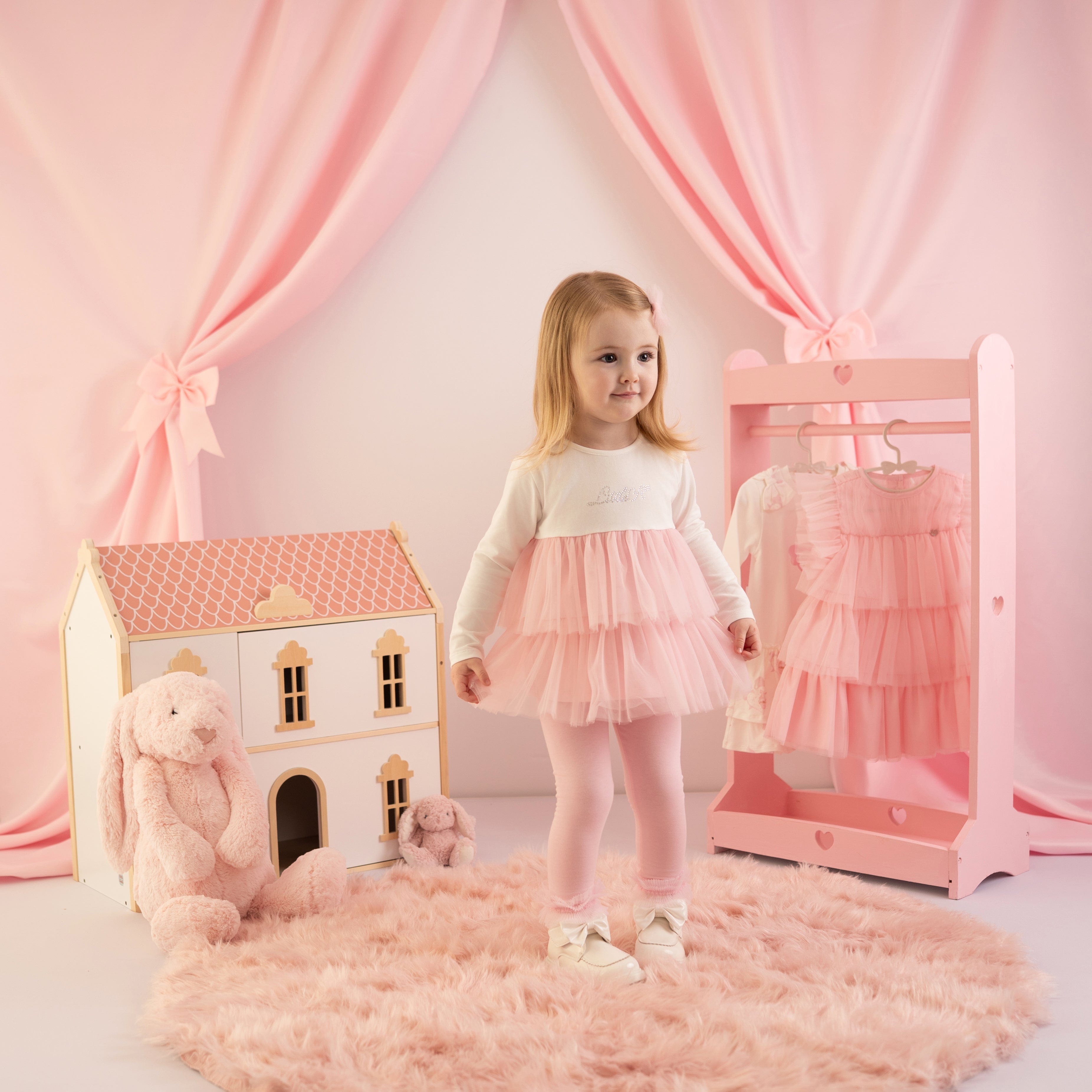 LITTLE A - Cute As A Cupcake Kayla Tulle Legging Set - Pink Fairy