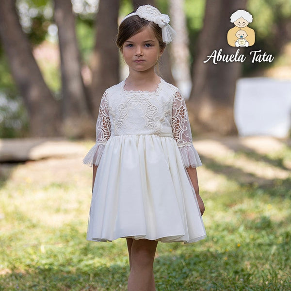 ABUELA TATA - Ceremony Lace Lettie Puffball Dress - Cream