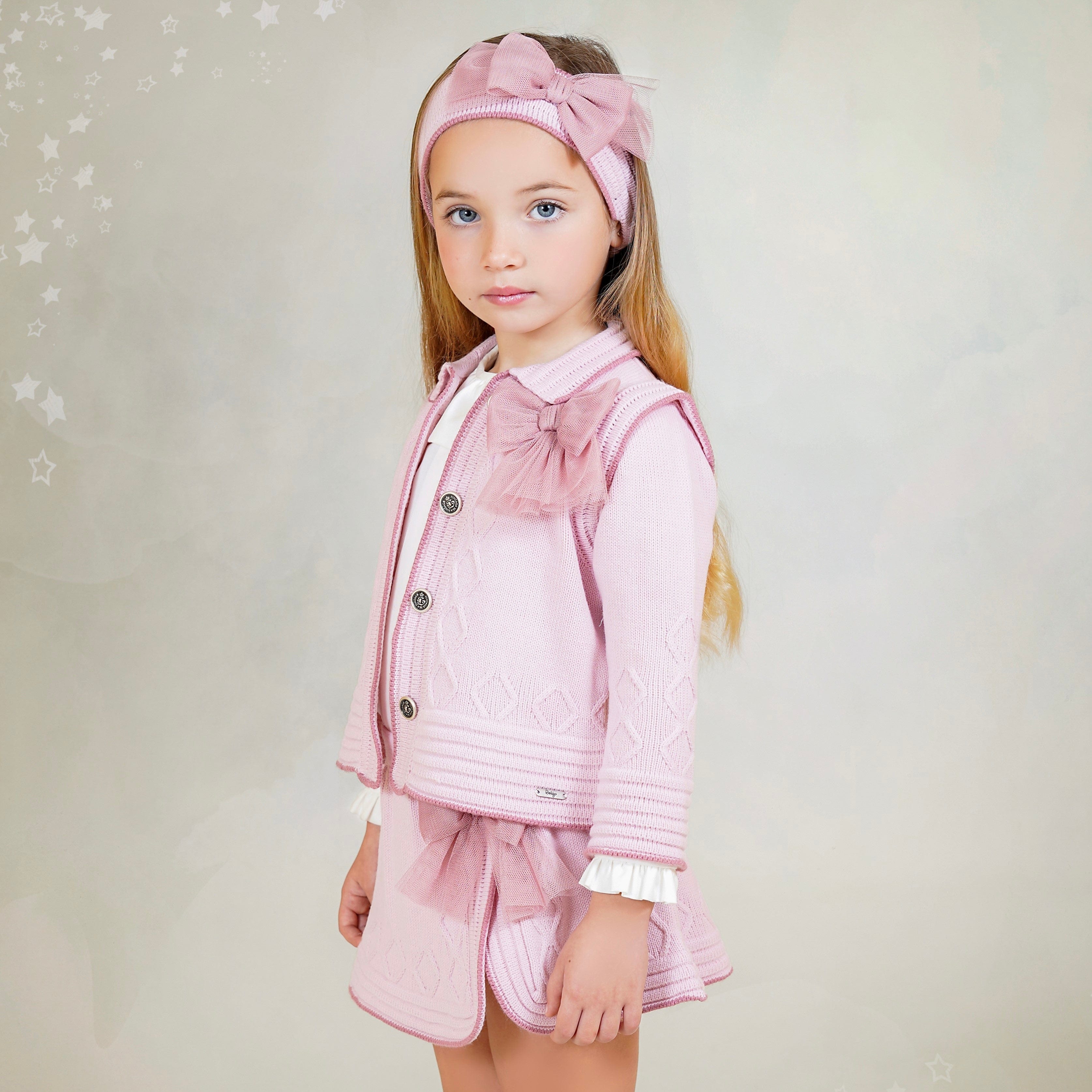 Rahigo - Five Piece Skirt Set With Pink Trim  - Pink