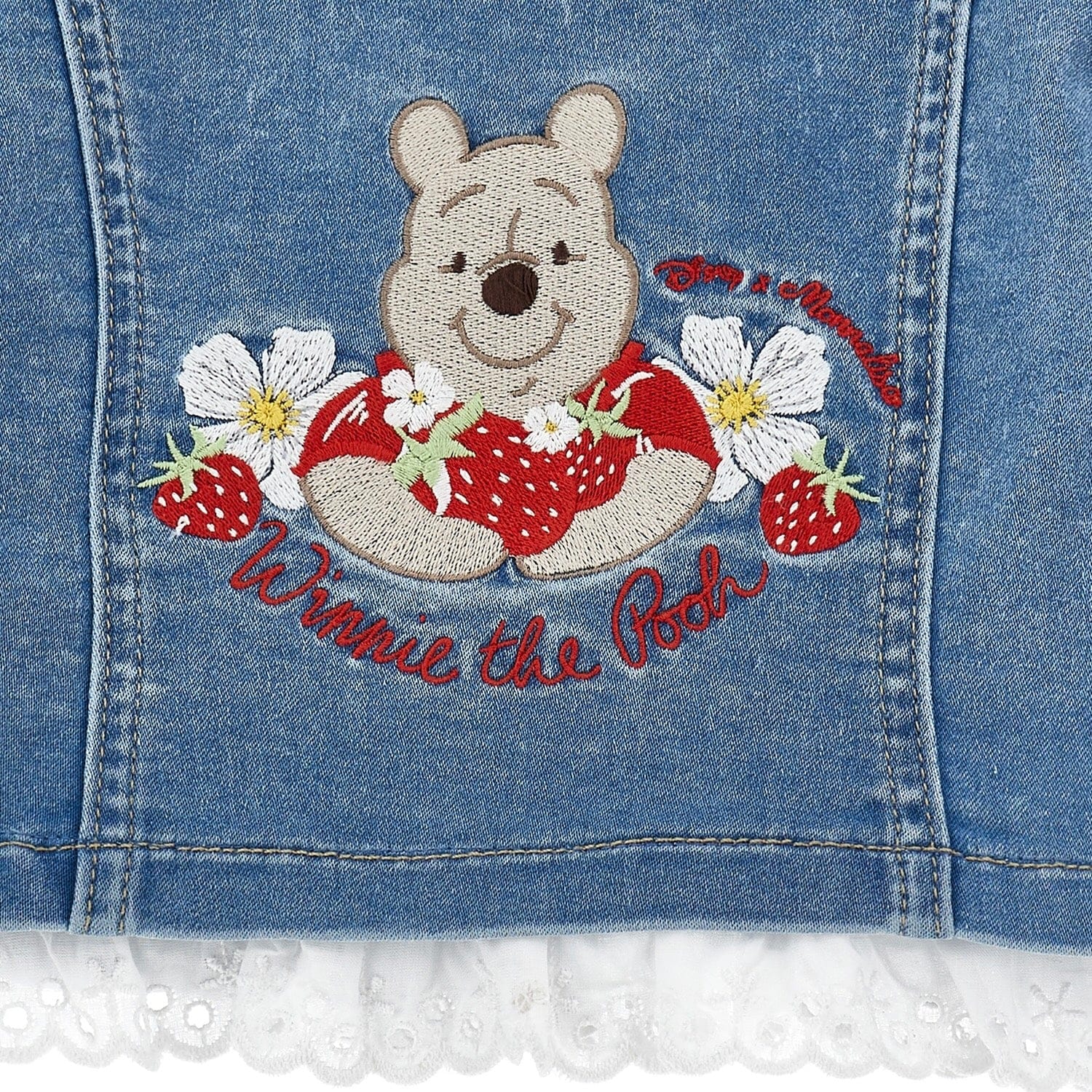MONNALISA - Winnie The Pooh Bebe Denim Jacket- Blue