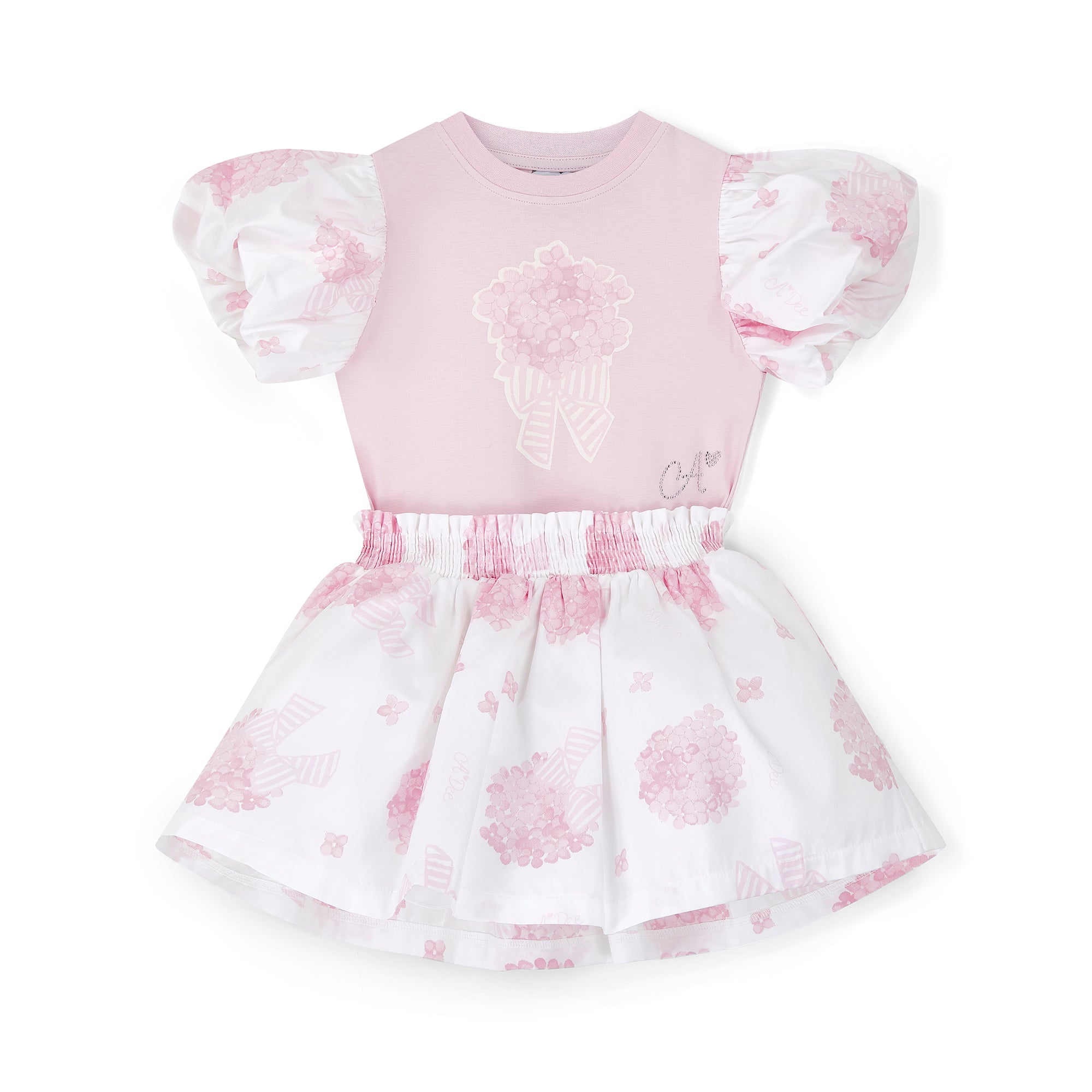 A DEE - Chance Heavenly Hydrangea Print Mixed Dress - Pink Blossom