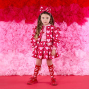 A DEE - Love Story Lisette Heart Print Bomber - Vibrant Red