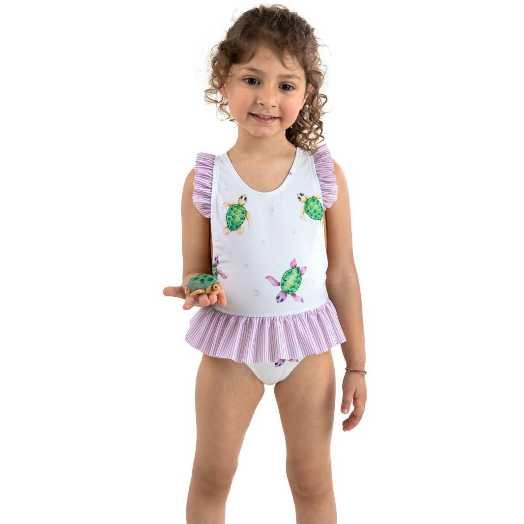 MEIA PATA -  Turtles Print Ravello Swimsuit - Green