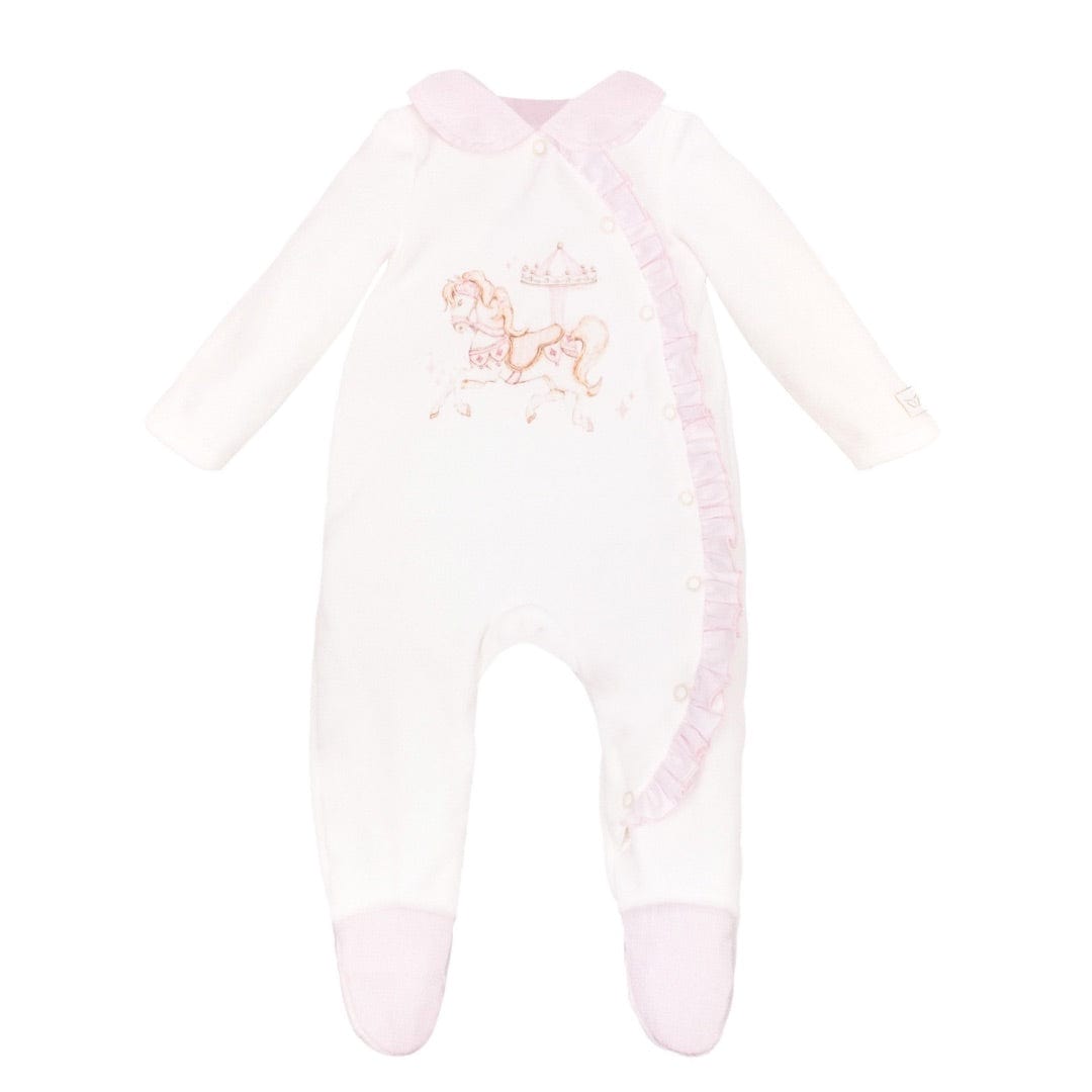 JAMIKS - Velour Carousel Babygrow - Pink