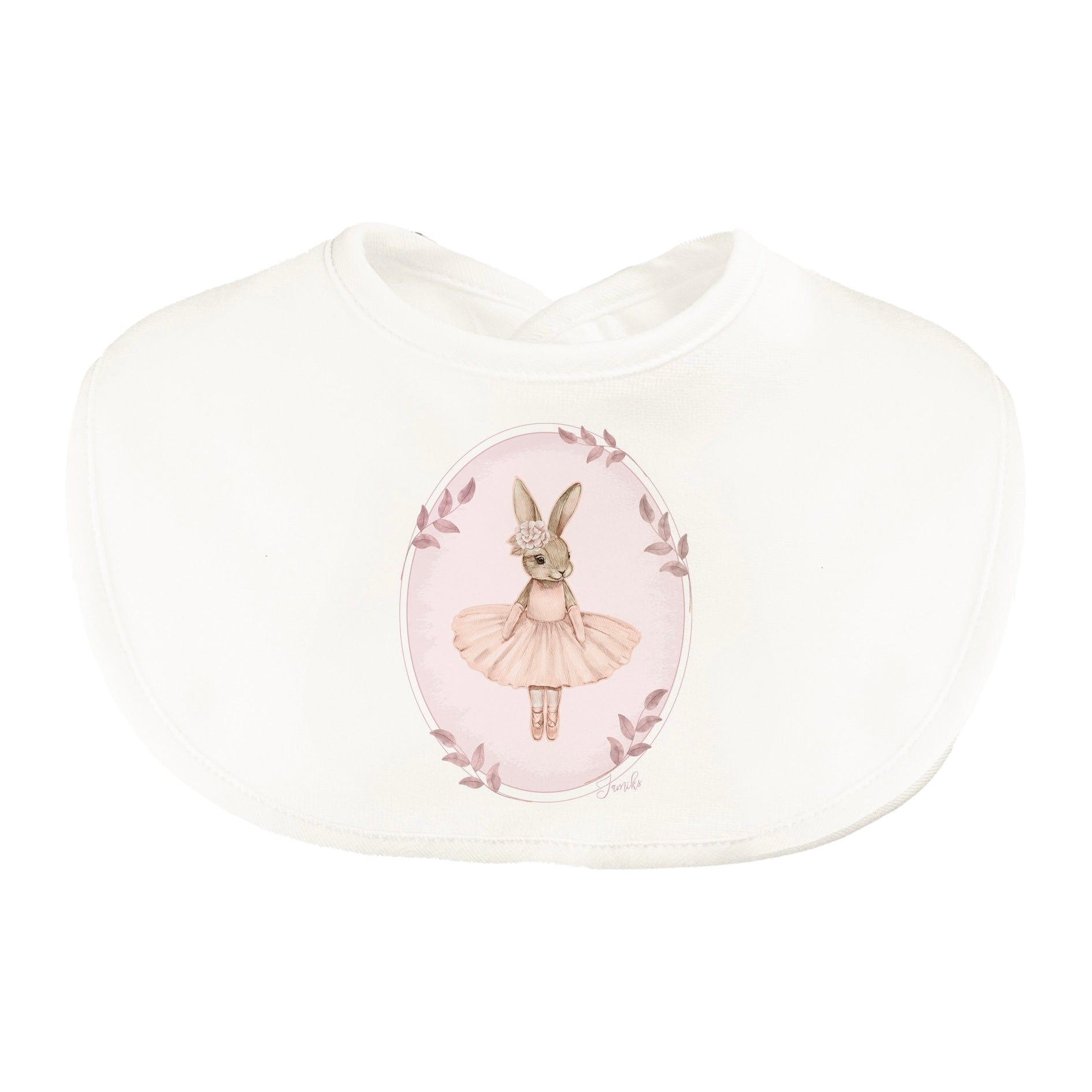 JAMIKS - Velour Eugenie Rabbit Bib - Pink