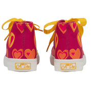 A DEE - Jazzy Bold Hearts Printed Canvas High Top - Hot Pink
