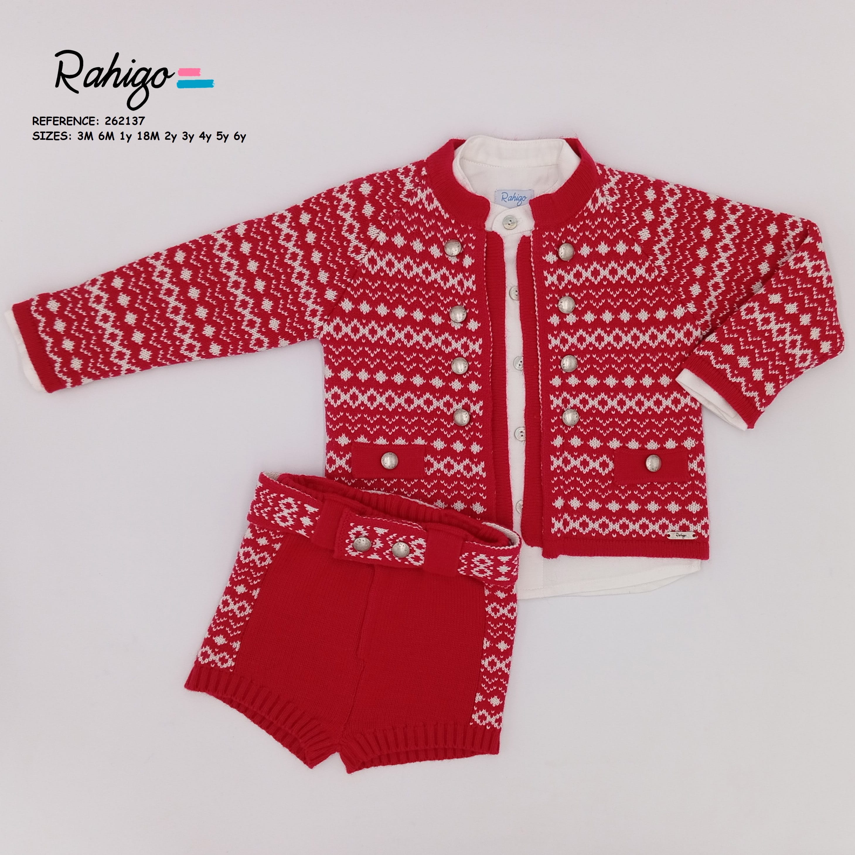Rahigo - Five Piece Short Set  - Red