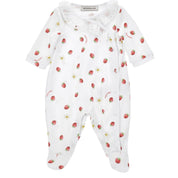 MONNALISA - Strawberry Babygrow - White
