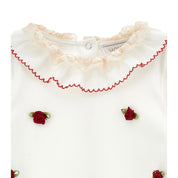 MONNALISA - Rose Bud & Lace Three Piece Set - Red