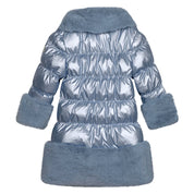 A DEE - A Dee On Ice Sarah Metalic Faux Fur Trim Jacket - Iced Blue