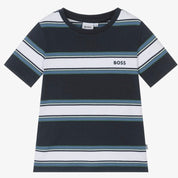 BOSS - Stripe T Shirt - Navy