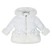 LITTLE A - Bear Hugs Honey Faux Fur Padded Jacket - Snow White