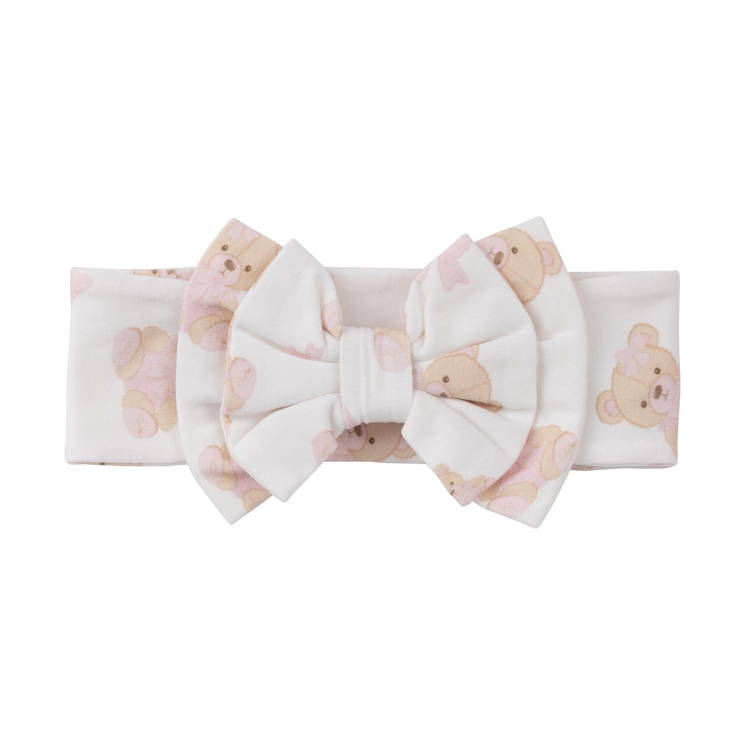 LITTLE A - Bear Hugs Glory Bear Print Headband - Snow White