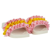 A DEE - Frilly Chic Chevron Frill Sliders - Pink