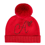 A DEE - From A Dee With Love Rani Knitted Pom Pom Hat - Red