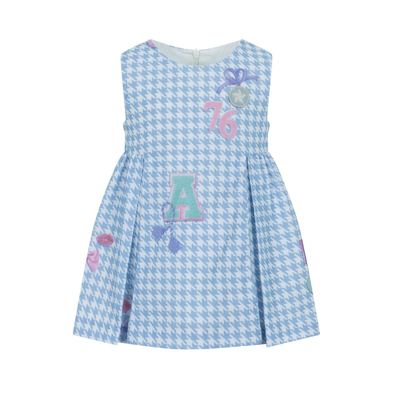 LAPIN HOUSE - Dog Tooth Pinafore Dress - Blue