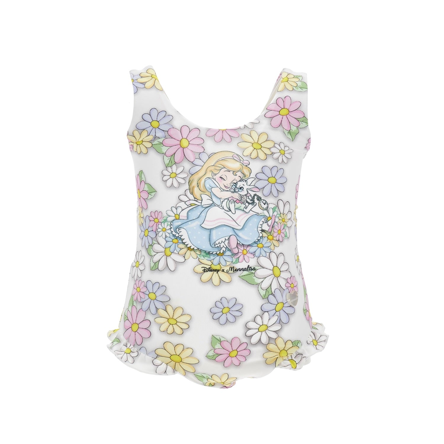 MONNALISA - Alice In Wonderland Bebe Daisy Swimsuit - White