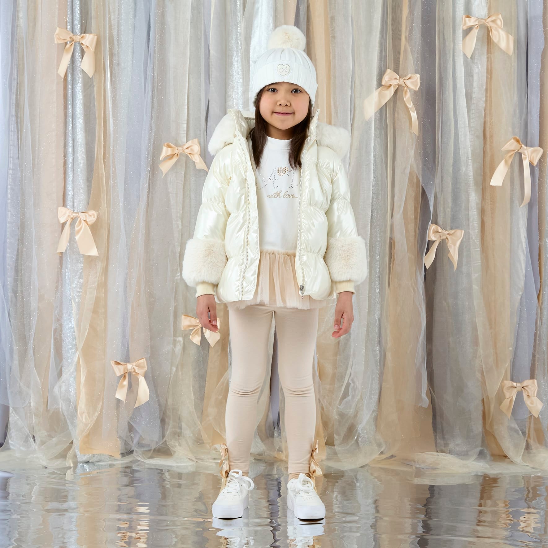 A DEE - Eau De A Dee Avery Short Fur Trim Jacket - Snow White