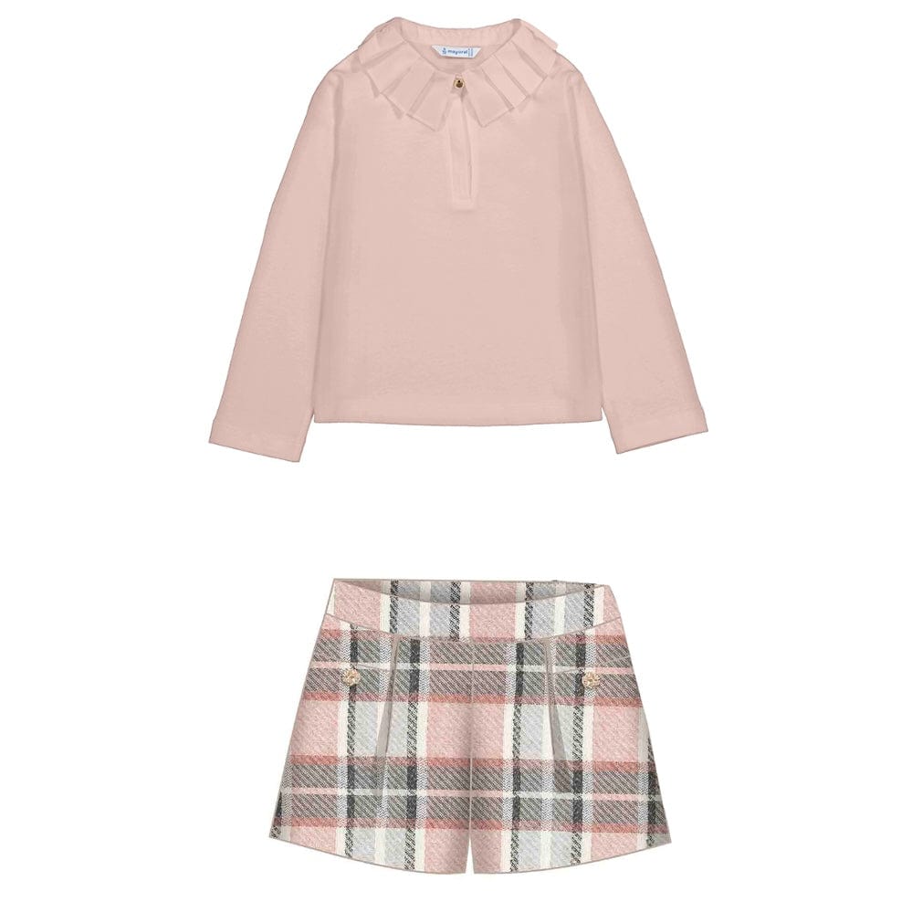 MAYORAL - Plaid Short Set - Blush