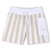 BOSS - Logo Stripe Short Set -  Stone