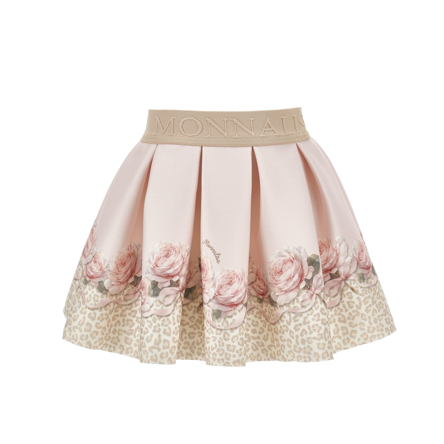MONNALISA - Rose Leopard Top &  Skirt Set - Pink