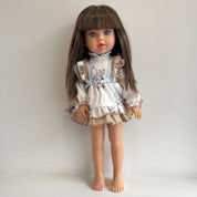 BABINE - Doll Brown Hair Carousel Dress - Blue