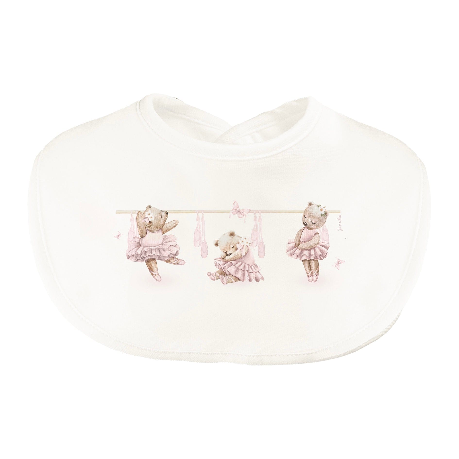 JAMIKS - Velour Charlene Bear Bib - Pink