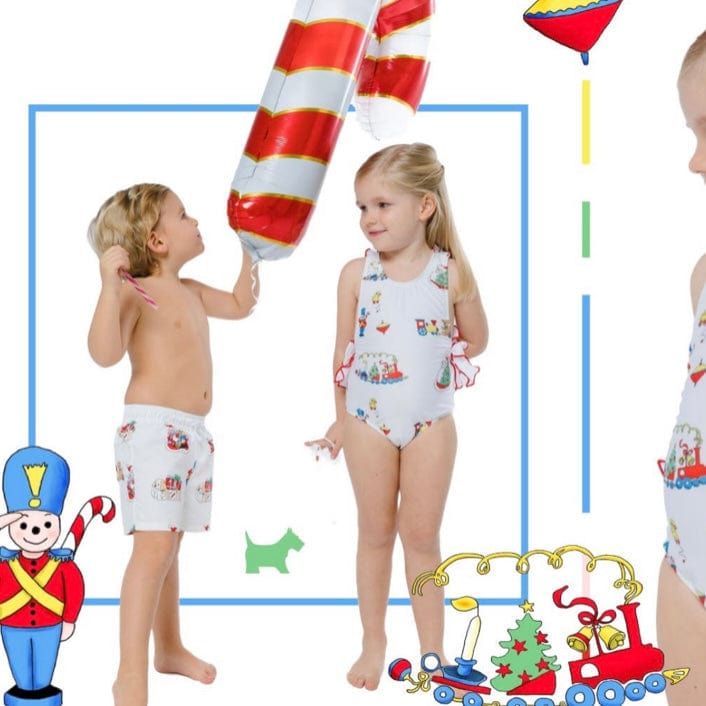 SAL & PIMENTA - Christmas Toys Swimsuit - White