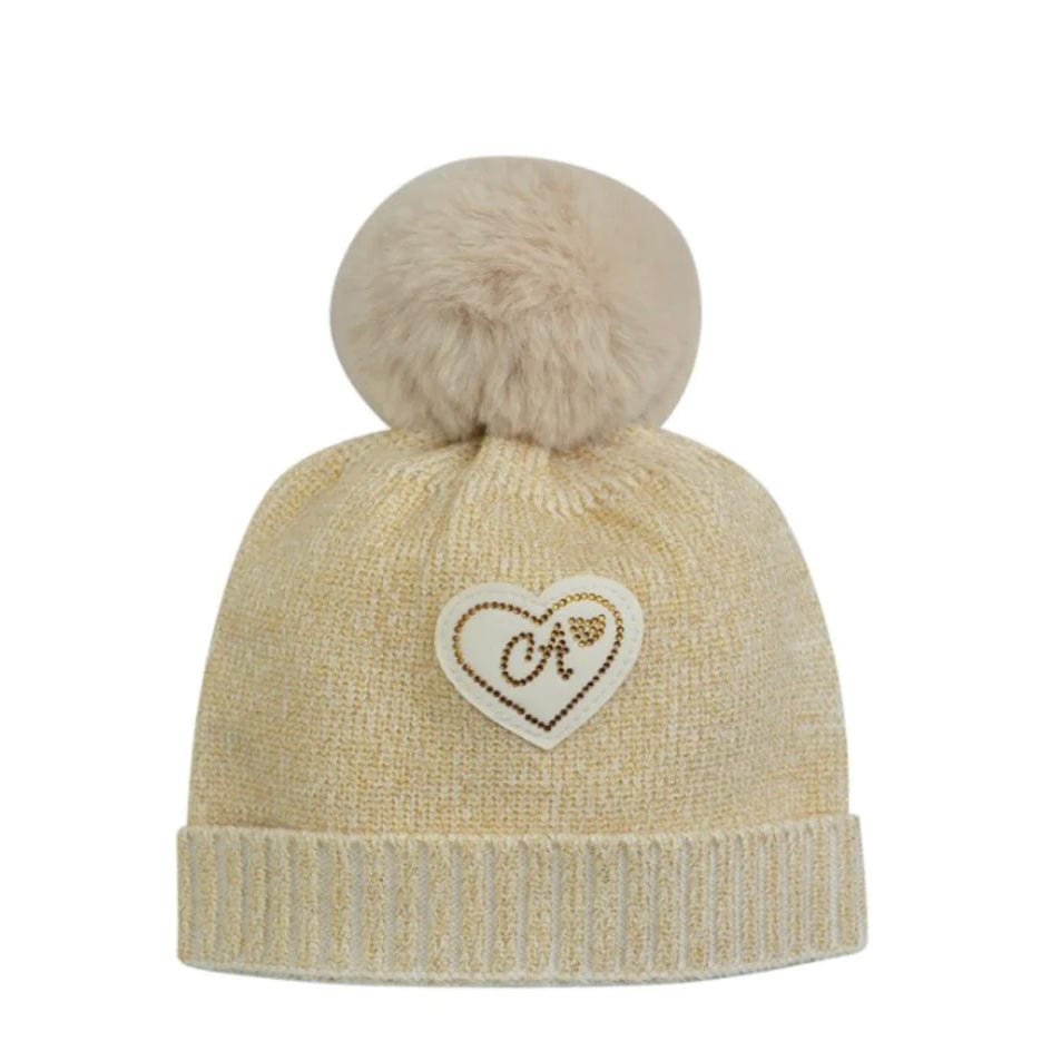 LITTLE A - As Good As Gold Fernanda Metalic Pom Pom Hat - Gold