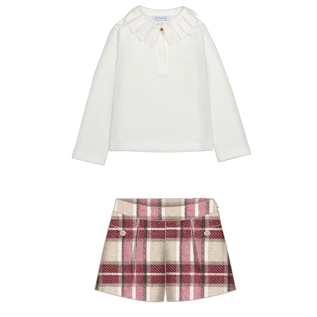 MAYORAL - Plaid Short Set - Raspberry