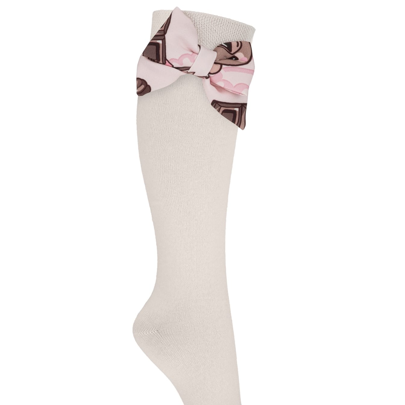 Daga - Chocolate Teddy Socks - Pink
