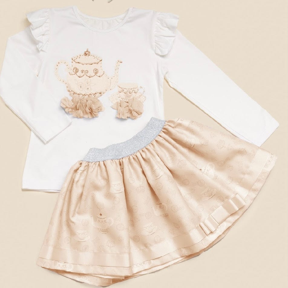 CARAMELO KIDS - Teapot Skirt Set - Mink