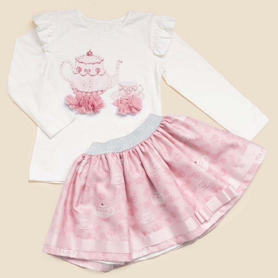 CARAMELO KIDS - Teapot Skirt Set - Pinki