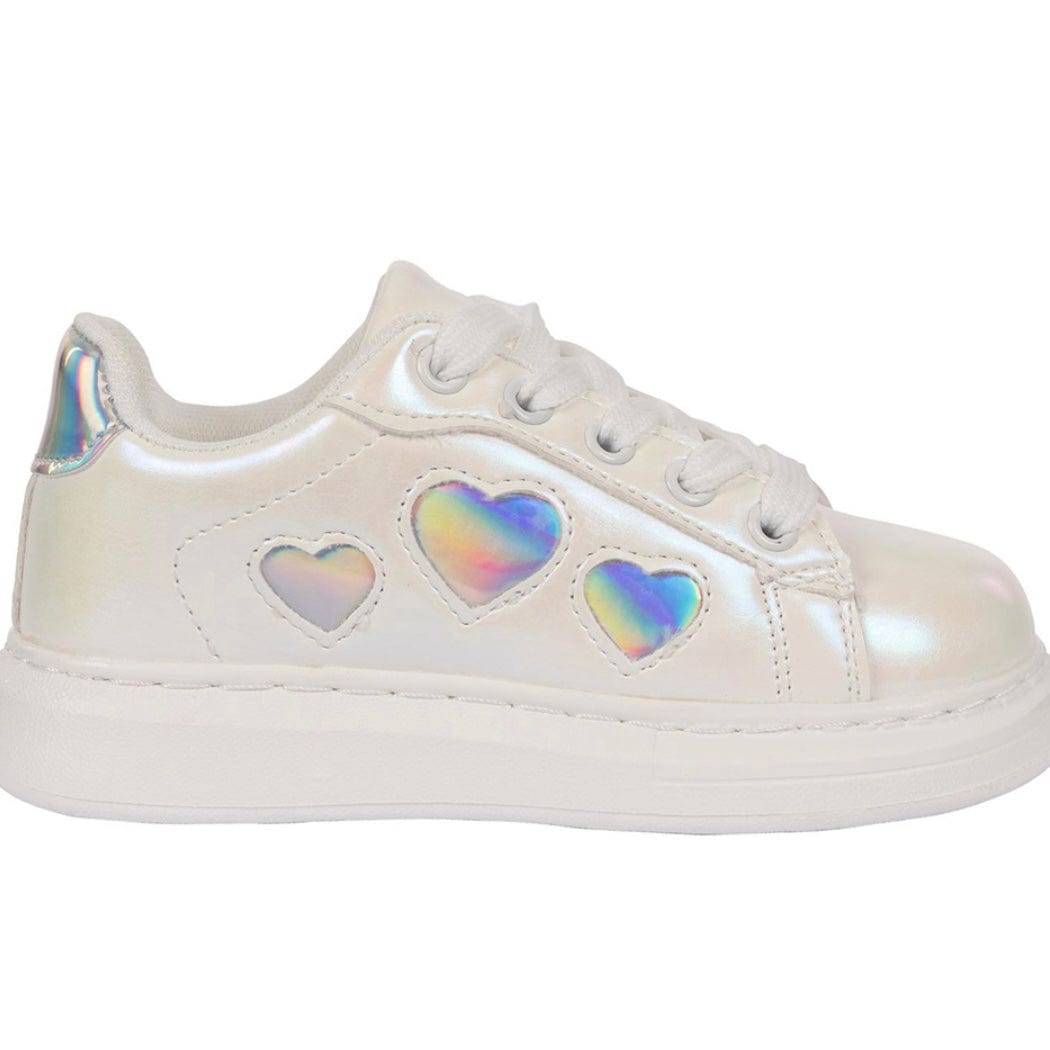 A DEE -  Peony Dream Queeny Chunky Heart Trainers - White