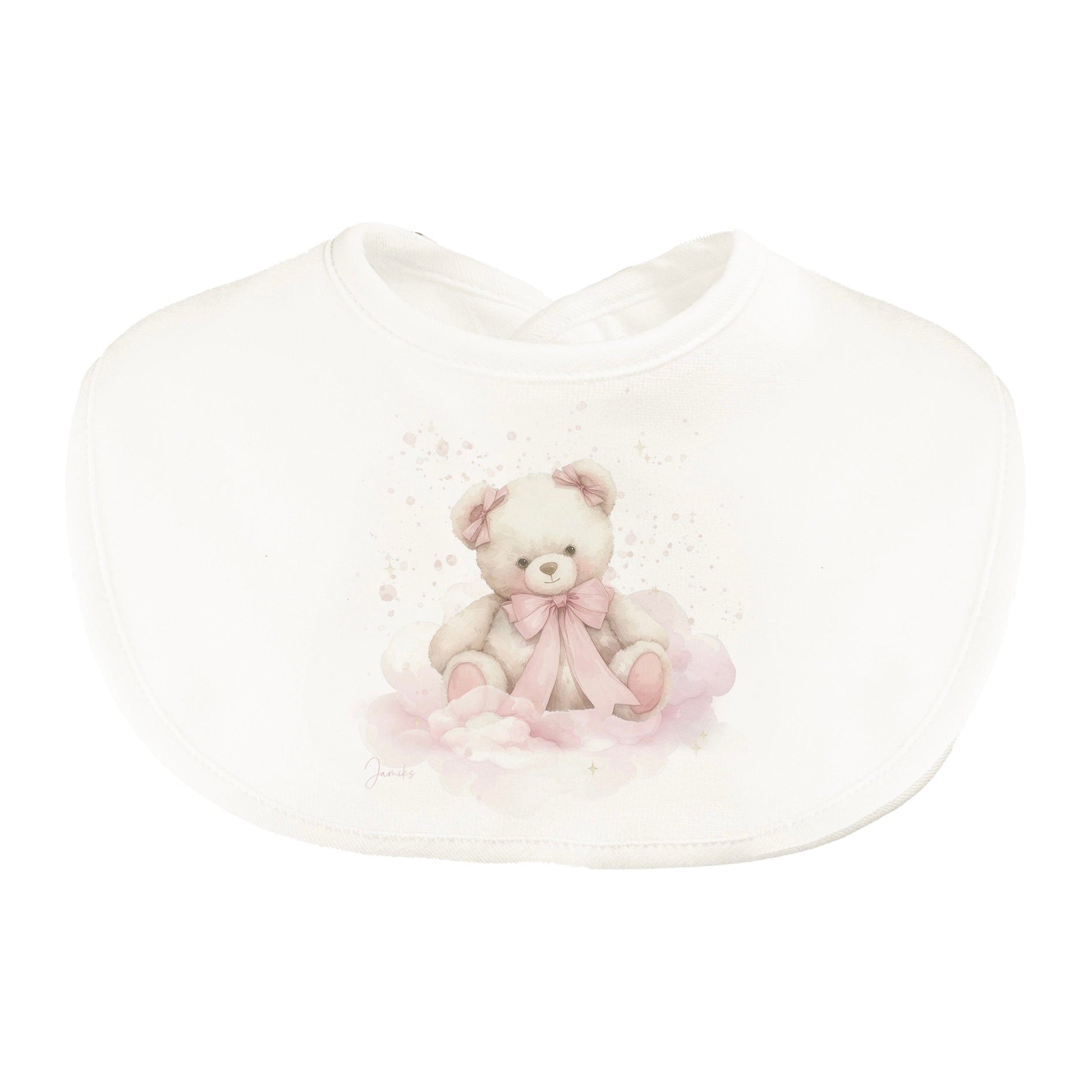 JAMIKS - Velour Soeli Bear Bib - Pink