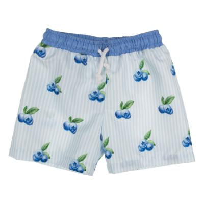 MEIA PATA - Blueberries Print Swim Shorts - Blue